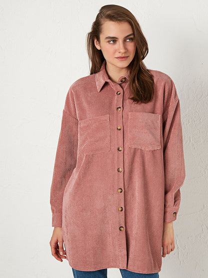 Velvet Oversize Women's Shirt Tunic