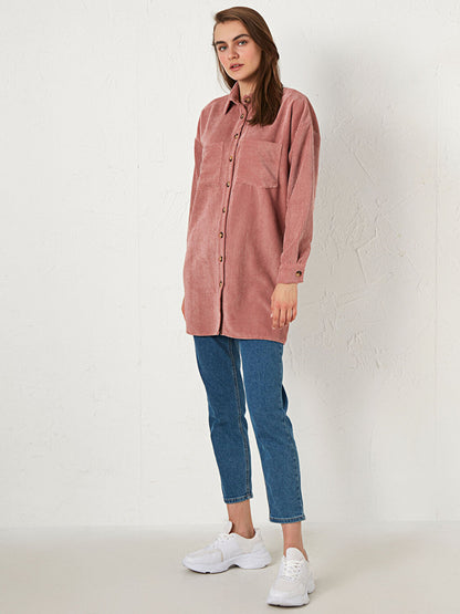 Velvet Oversize Women's Shirt Tunic