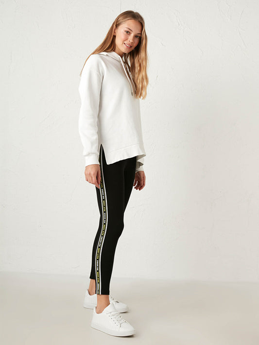 Slogan Stripe Detailed Tights