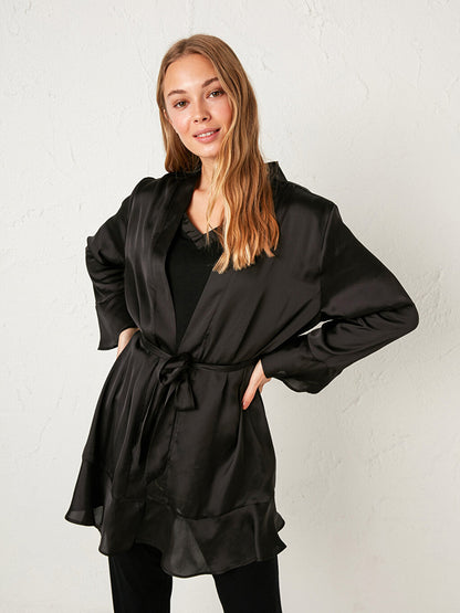 Belted Satin Dressing Gown