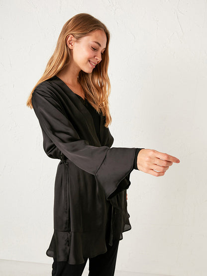 Belted Satin Dressing Gown