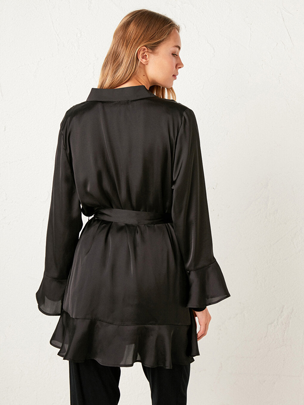 Belted Satin Dressing Gown