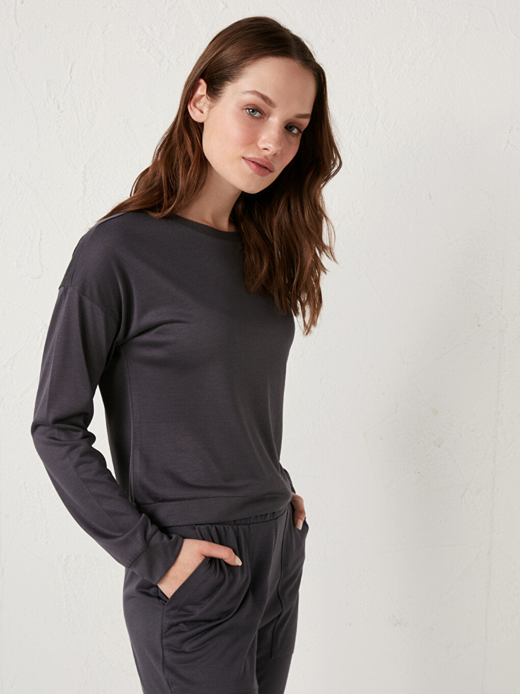 Crew Neck Long Sleeve Pajama Top