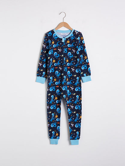 Boy's Printed Cotton Overalls