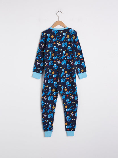 Boy's Printed Cotton Overalls