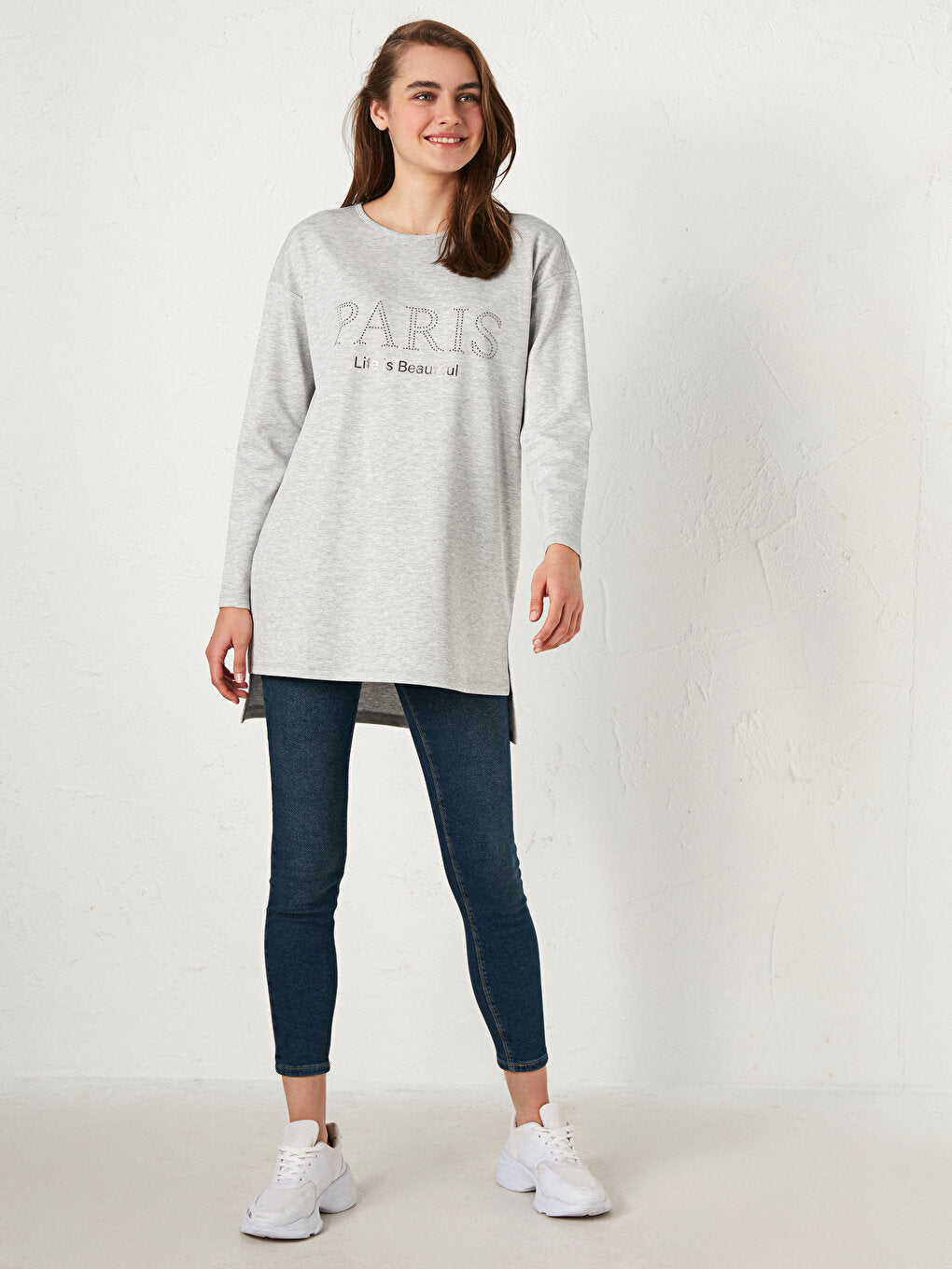 Long Sleeve Sequined Stretchy Tunic