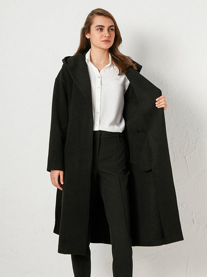 Hooded Belted Cashmere Coat