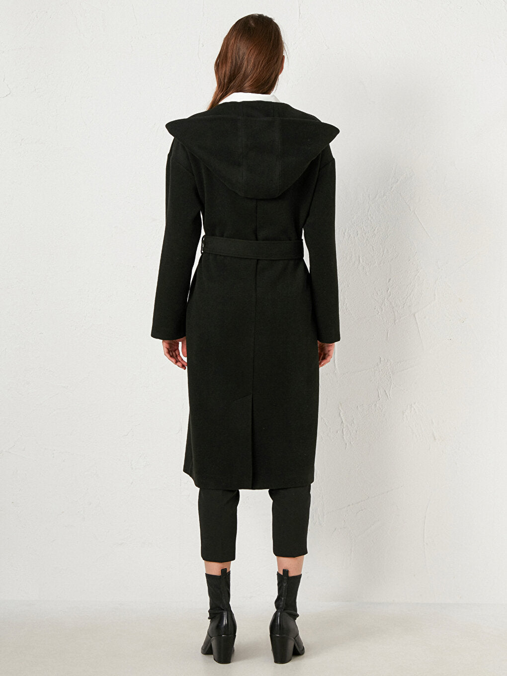 Hooded Belted Cashmere Coat