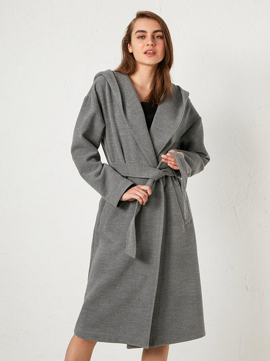 Hooded Belted Cashmere Coat