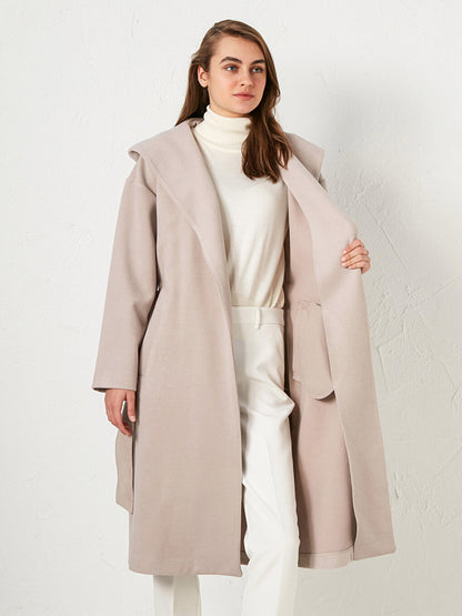 Hooded Belted Cashmere Coat