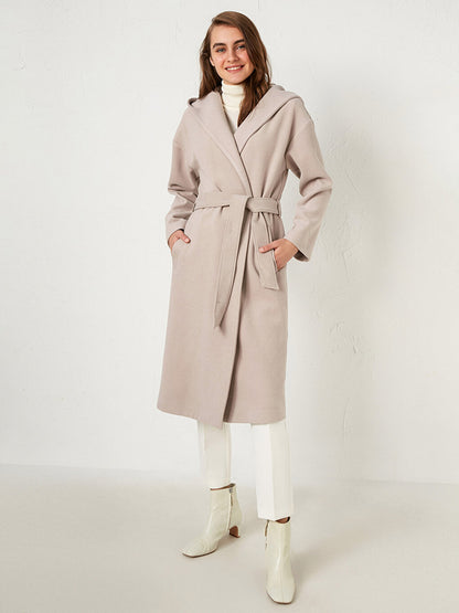 Hooded Belted Cashmere Coat