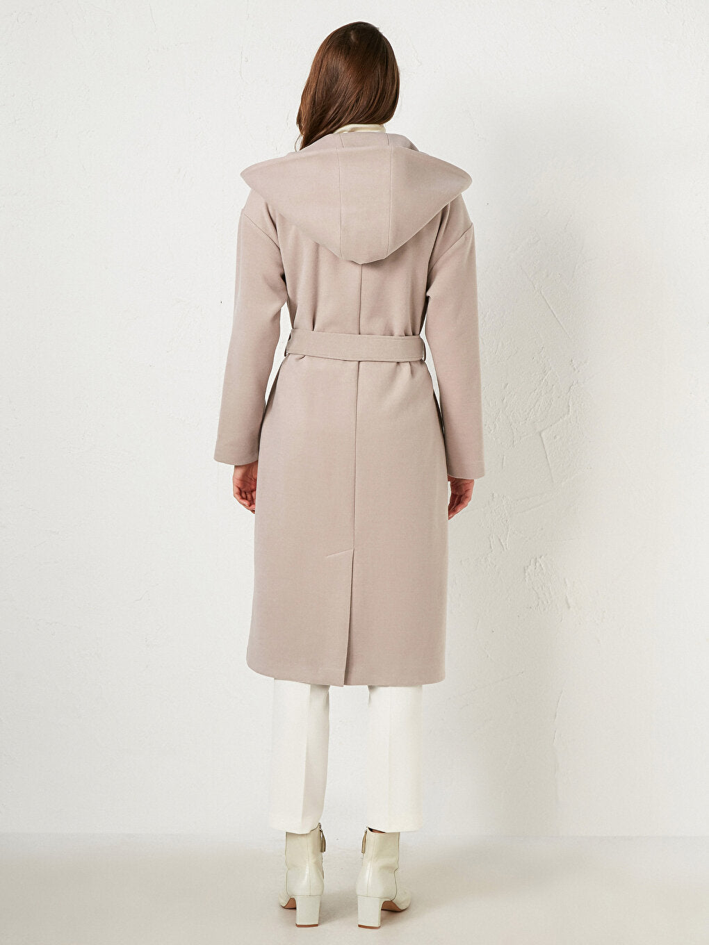 Hooded Belted Cashmere Coat