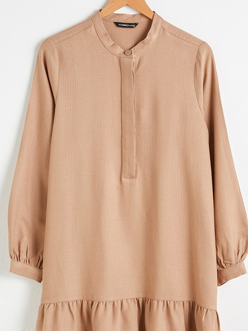 Cotton Tunic with Button Detail on the Collar