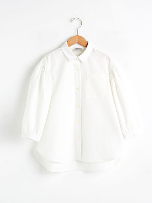 Girl's Long Sleeve Poplin Shirt