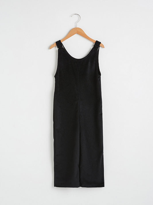 Girl's Velvet Jumpsuit