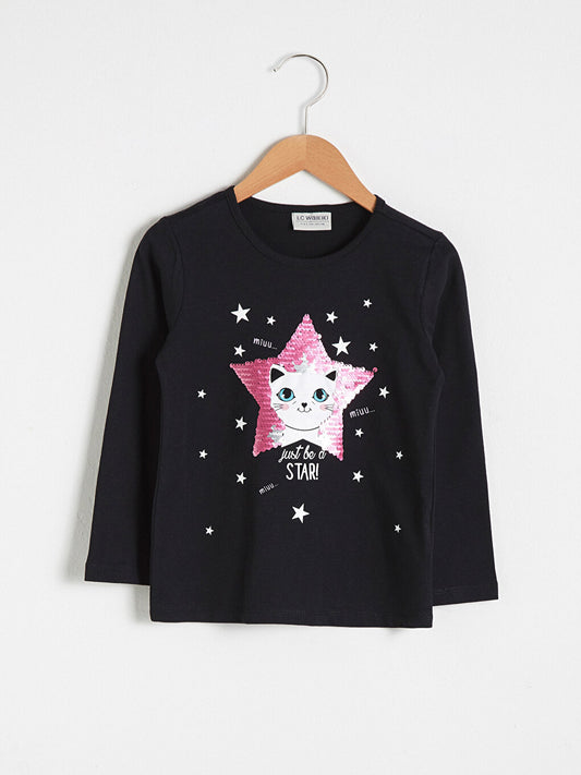 Girl's Printed Cotton T-Shirt