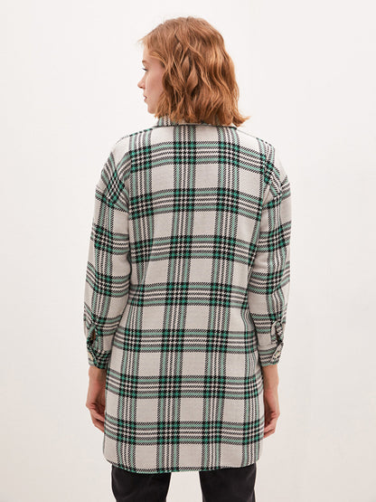 Plaid Women's Shirt Tunic with Pocket Detail