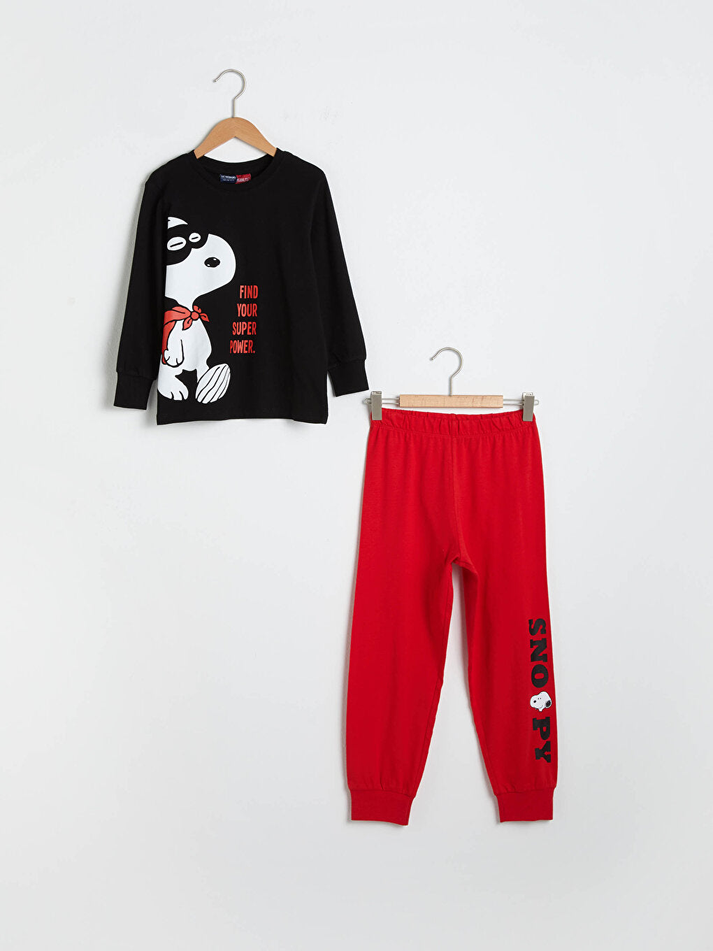 Boy's Snoopy Printed Cotton Pajama Set