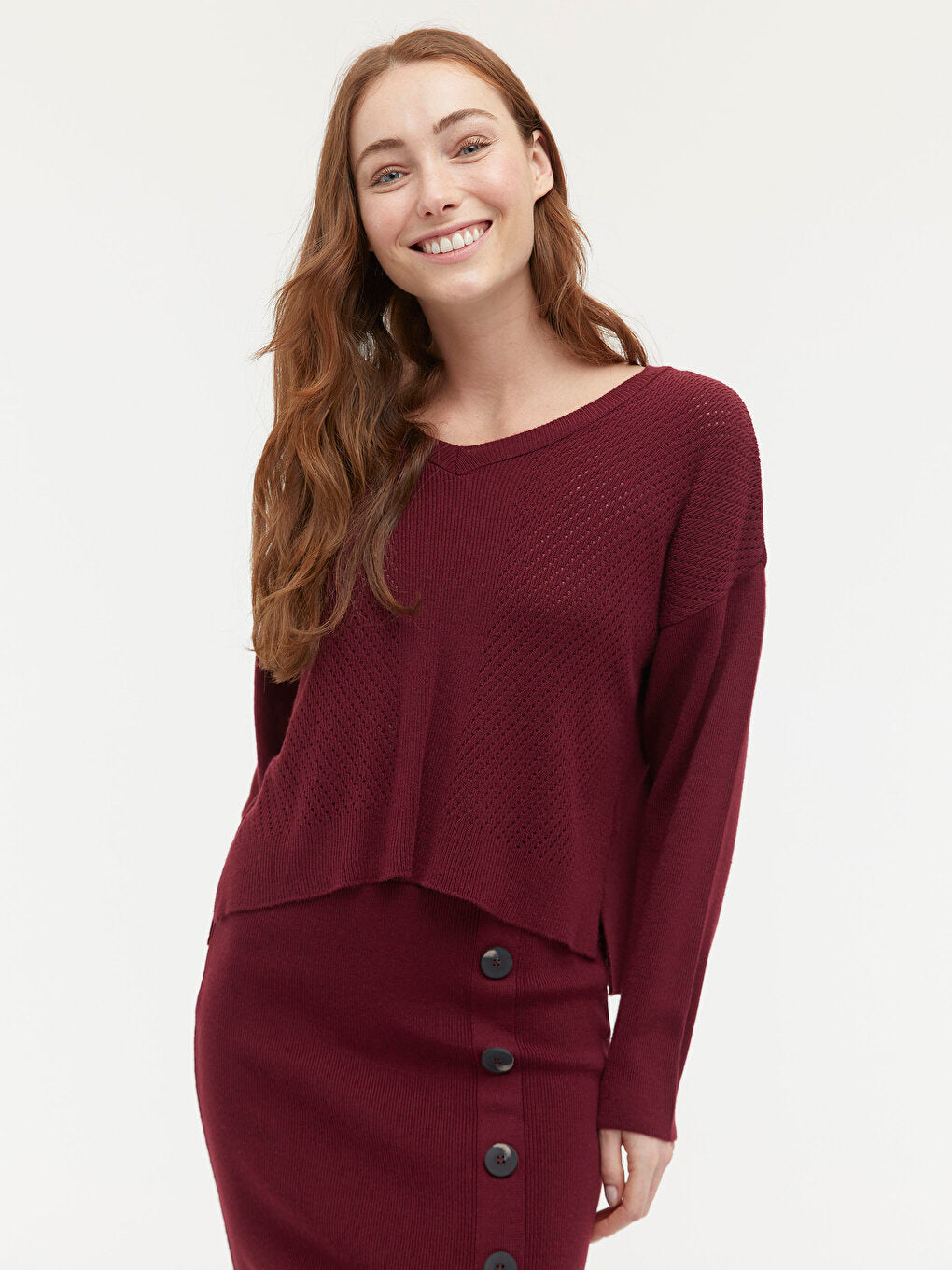 V-Neck Oversize Knitwear Sweater