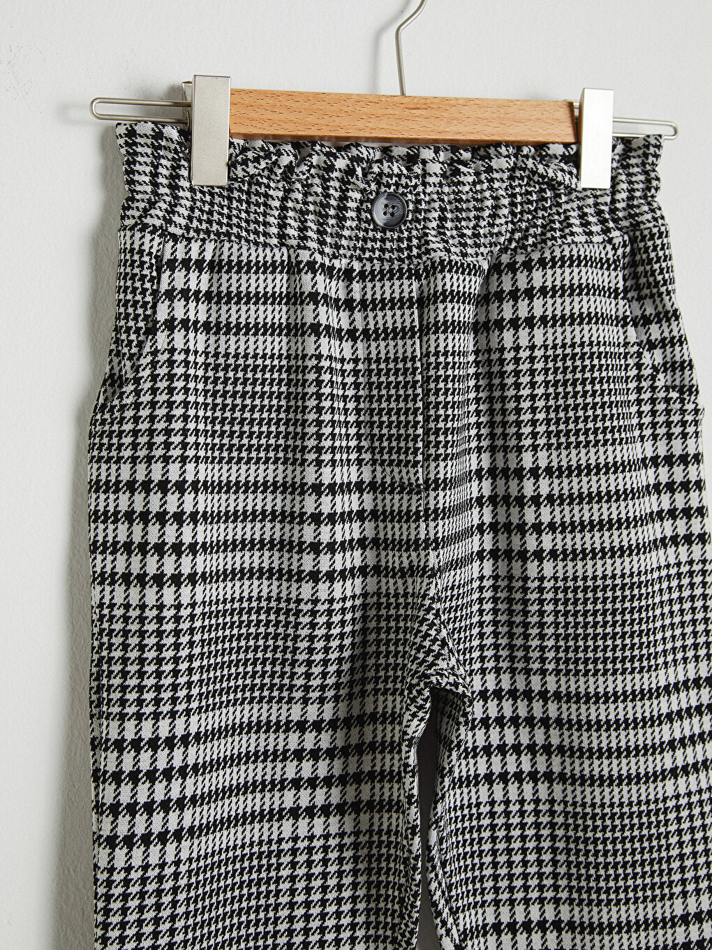 Girl's Houndstooth Patterned Trousers