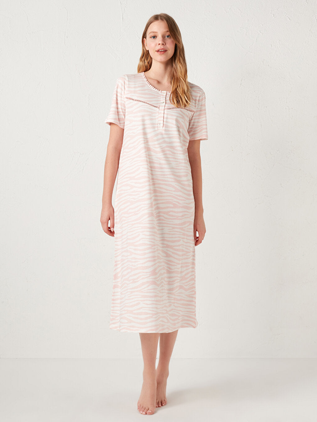 Patterned Cotton Nightgown