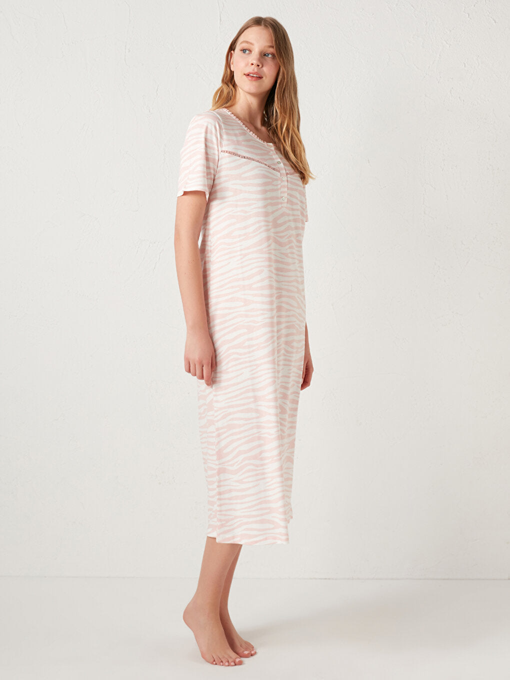 Patterned Cotton Nightgown