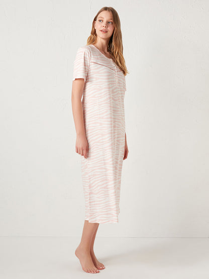 Patterned Cotton Nightgown