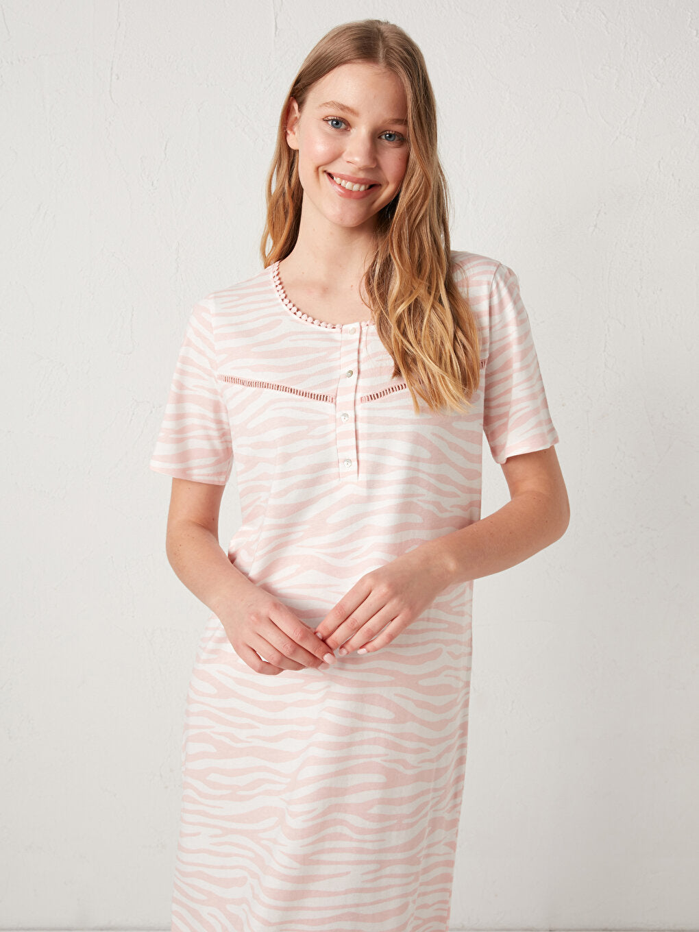 Patterned Cotton Nightgown