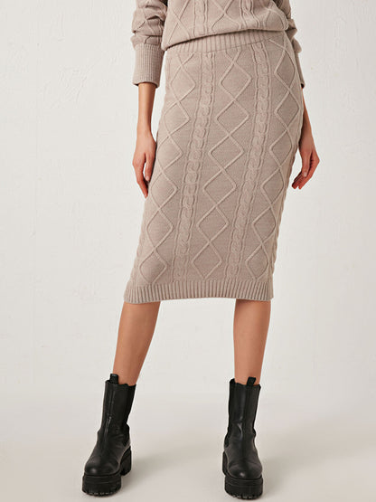 Acrylic Knit Patterned Skirt