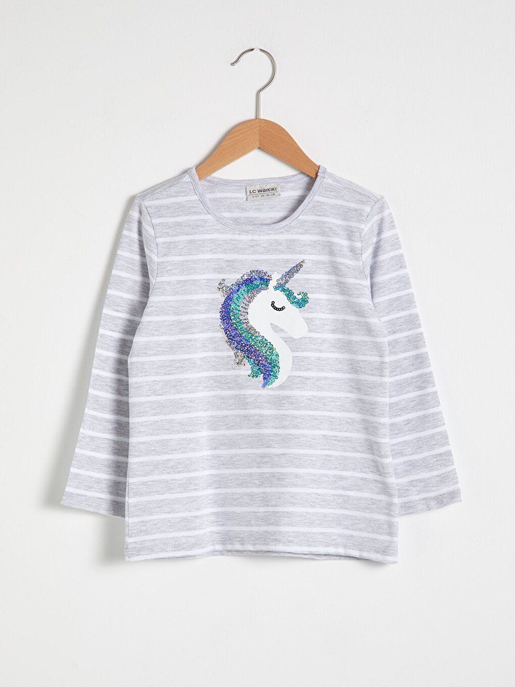 Girl's Printed Sequin Embroidered T-Shirt