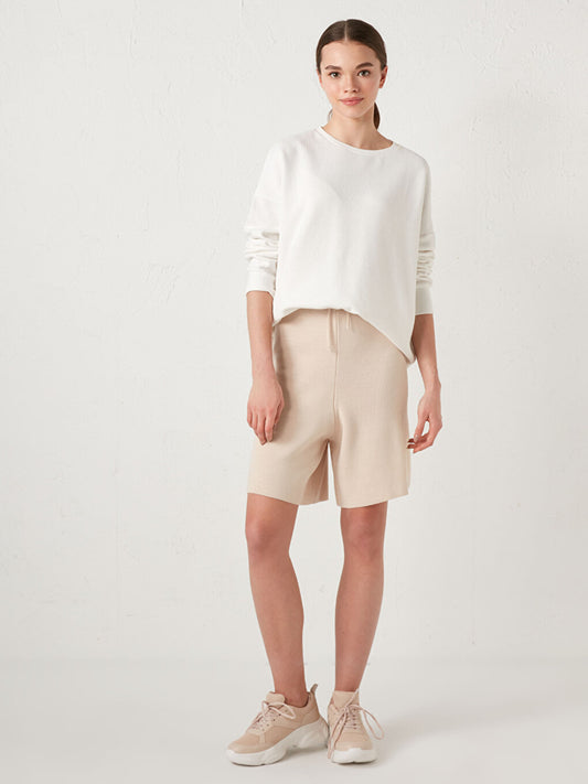 Elastic Waist Bermuda Shorts