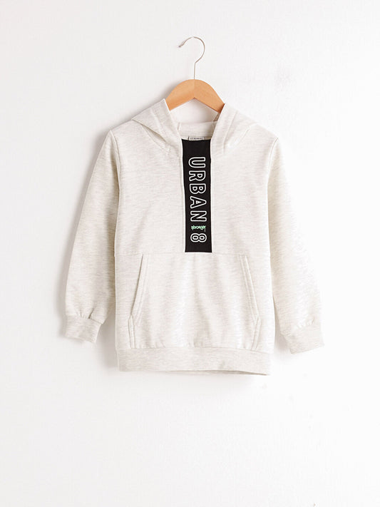 Boy's Printed Hooded Sweatshirt