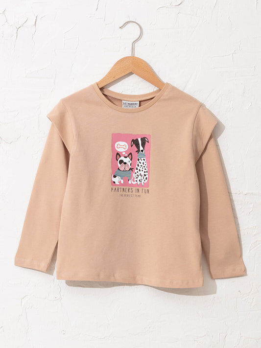 Girl's Printed Cotton T-Shirt