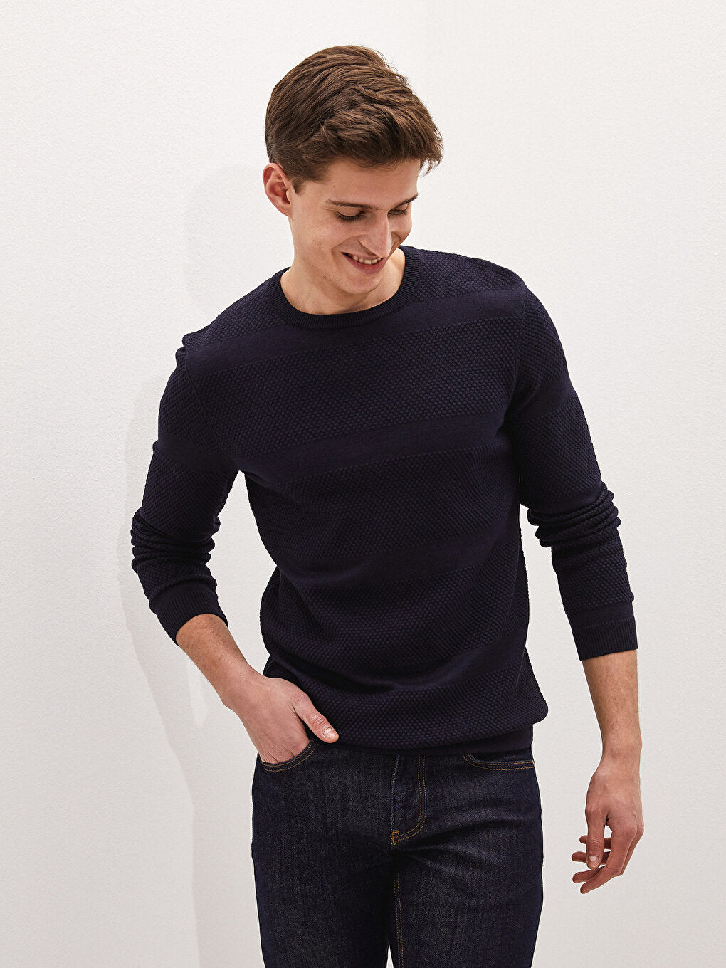 Crew Neck Fine Knitwear Sweater