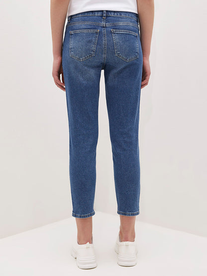 Standard Fit Women's Jean Trousers with Pocket Detail