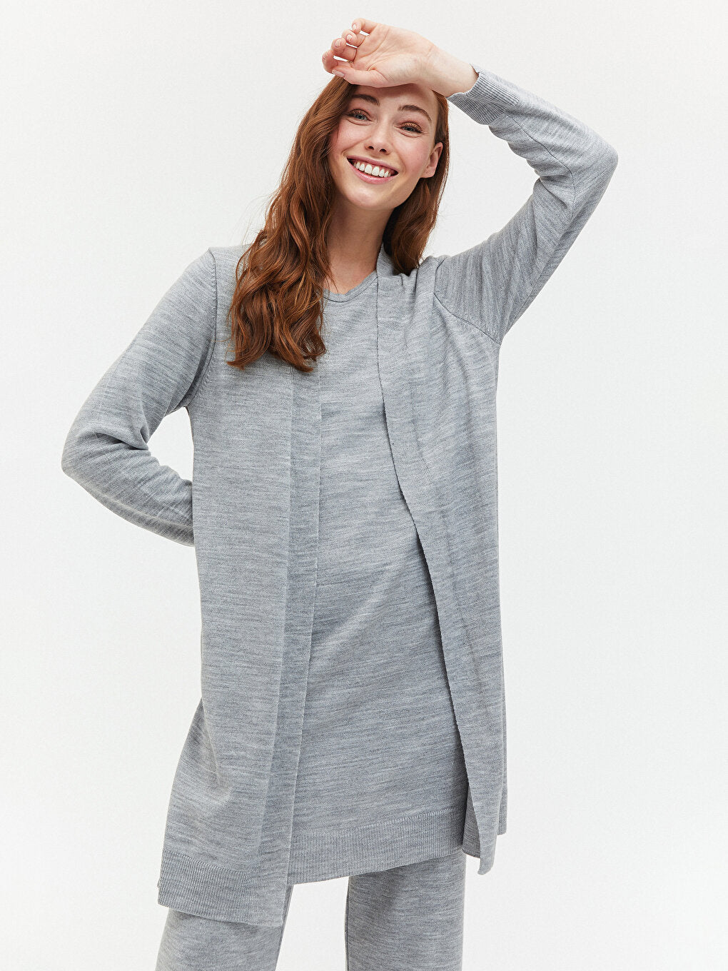 Crew Neck Long Sleeve Women's Knitwear Basic Tunic