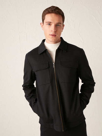 Slim Fit Long Sleeve Cashew Shirt Jacket