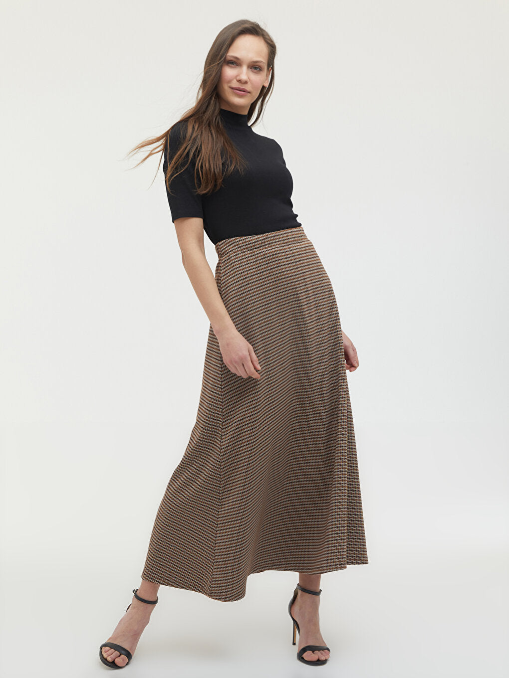 A-Line Long Skirt with Elastic Waist