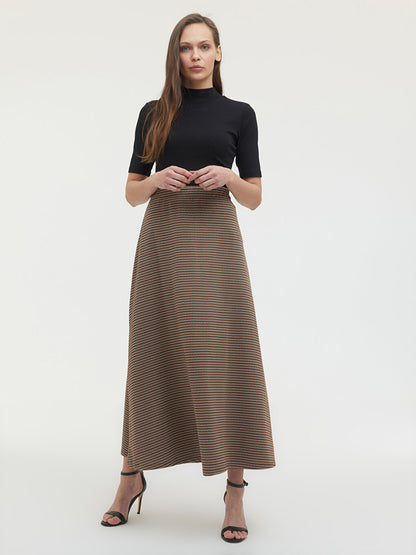 A-Line Long Skirt with Elastic Waist