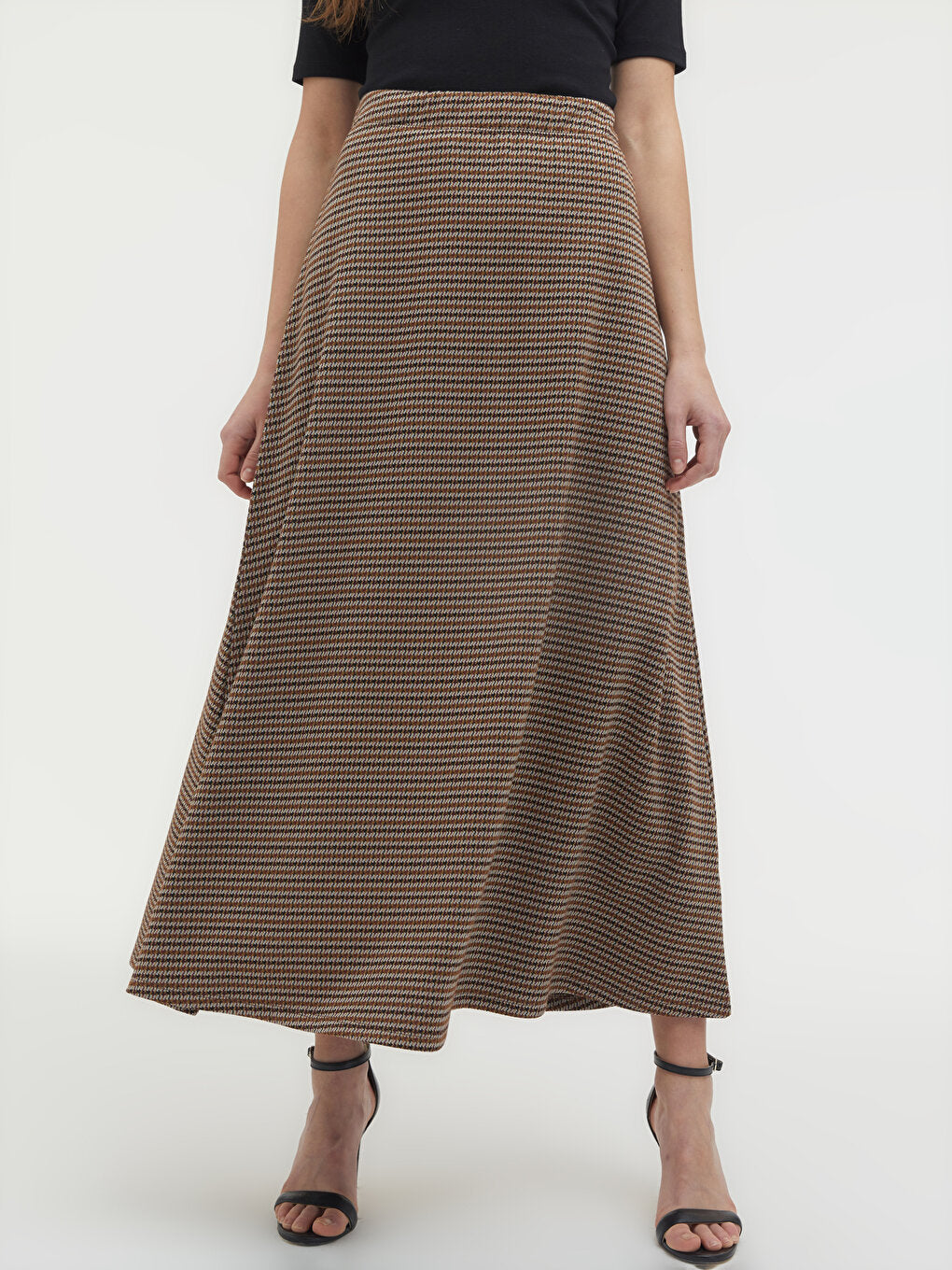 A-Line Long Skirt with Elastic Waist