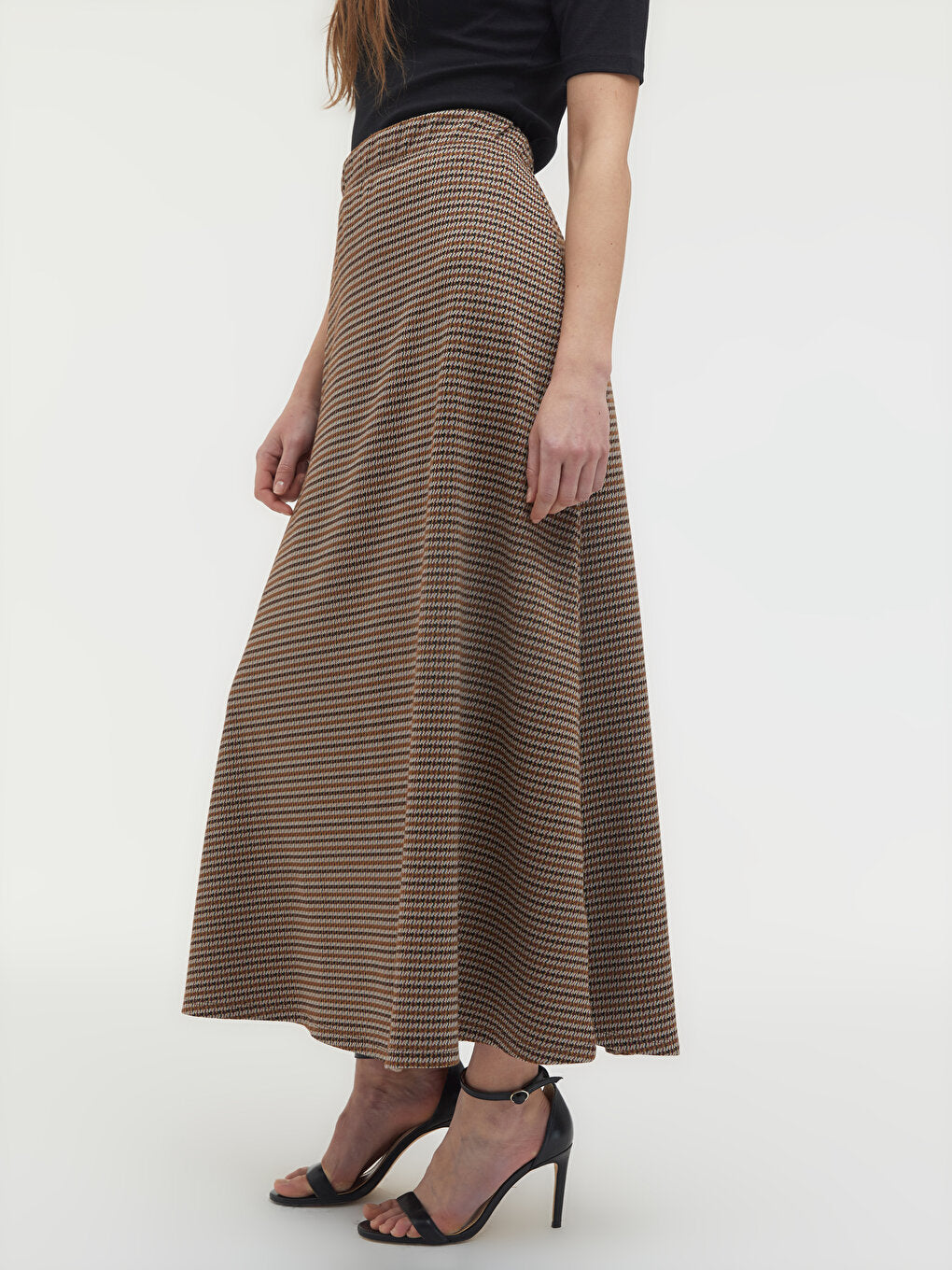 A-Line Long Skirt with Elastic Waist