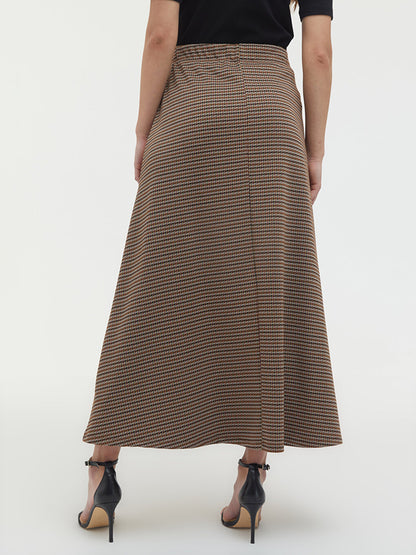 A-Line Long Skirt with Elastic Waist