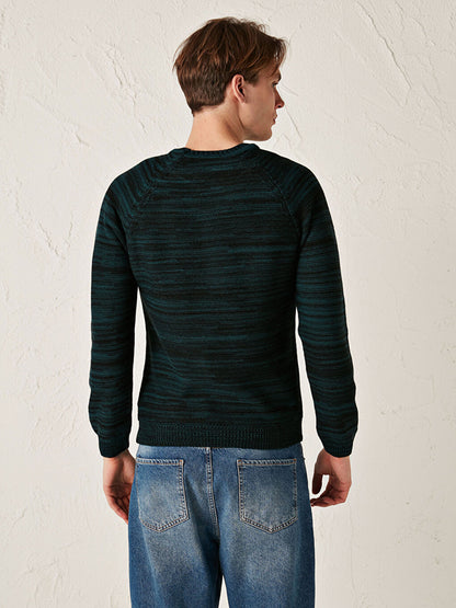 Crew Neck Long Sleeve Men's Knitwear Sweater