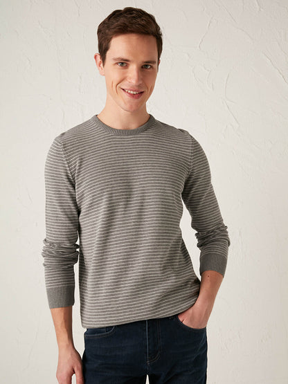 Crew Neck Long Sleeve Thin Men's Knitwear Sweater