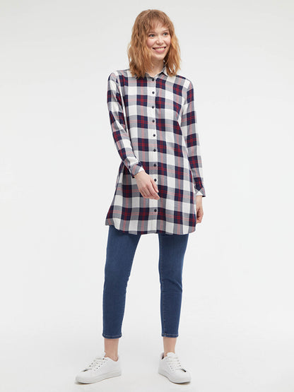 Plaid Long Sleeve Women's Shirt Tunic