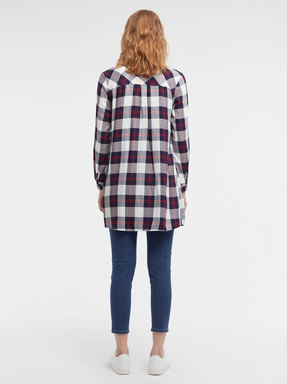 Plaid Long Sleeve Women's Shirt Tunic