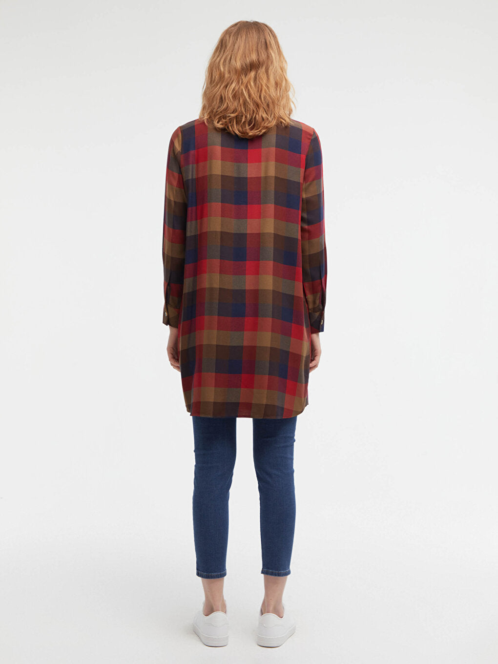 Flowy Plaid Viscose Tunic