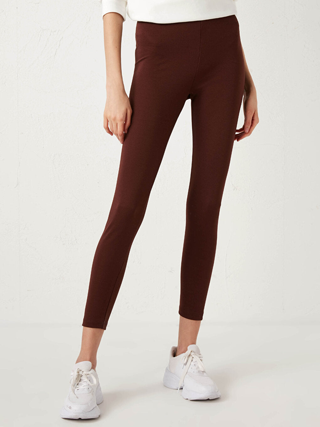 Plain Tights with Elastic Waist