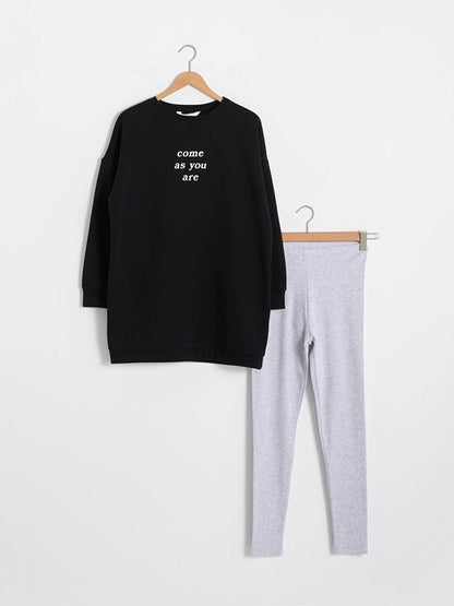 Slogan Printed Cotton Pajama Set