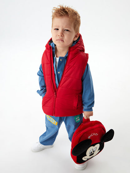 Hooded Basic Baby Boy Zipper Vest